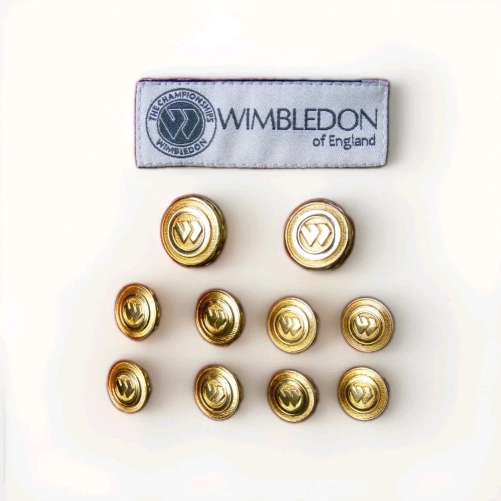 THE CHAMPIONSHIPS WIMBLEDON OF ENGLAND W LOGO GOLD REPLACEMENT BLAZER BUTTON SET